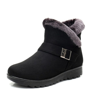 Women Snow Boots Warm Short Fur Plush Winter Ankle Boot Plus Size Platform Ladies Suede Zip Shoes Female Comfort Drop Shipping