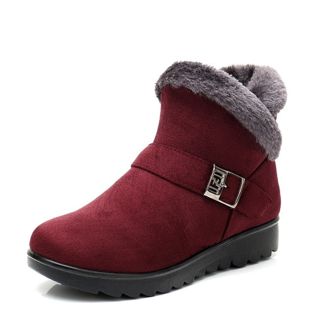 Women Snow Boots Warm Short Fur Plush Winter Ankle Boot Plus Size Platform Ladies Suede Zip Shoes Female Comfort Drop Shipping