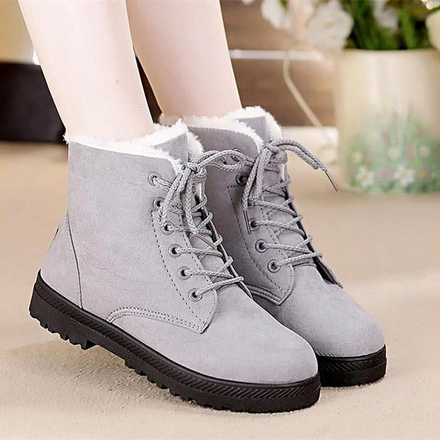 Grey winter hot sale boots women's