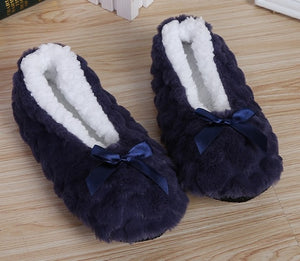 Mntrerm New Cute 2018 Indoor Home Slippers Warm Soft Plush Slippers Non-slip Indoor Fur Slippers Solid Color Cute Women Shoes