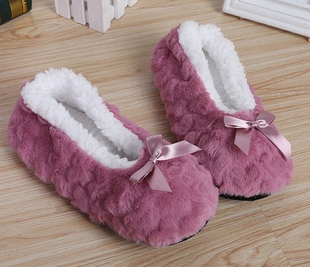 Mntrerm New Cute 2018 Indoor Home Slippers Warm Soft Plush Slippers Non-slip Indoor Fur Slippers Solid Color Cute Women Shoes