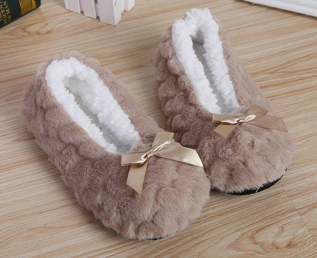 Mntrerm New Cute 2018 Indoor Home Slippers Warm Soft Plush Slippers Non-slip Indoor Fur Slippers Solid Color Cute Women Shoes