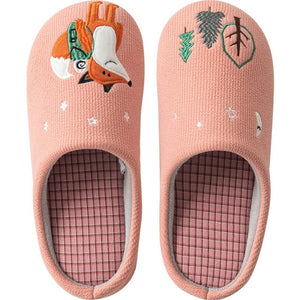 Indoor Warm Women Slippers Cute Animal Fox Unicorn Winter Fur Home Shoe Female Girl Nonslip Memory Foam Cotton House Slippers