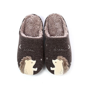 Indoor Warm Women Slippers Cute Animal Fox Unicorn Winter Fur Home Shoe Female Girl Nonslip Memory Foam Cotton House Slippers